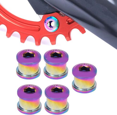 Alomejor Chainring Screws Bolt,5Pcs 6.5mm Alloy Chainring Bolt Chainwheel Screws for Small Wheel Bike(Colorful) in Saudi Arabia