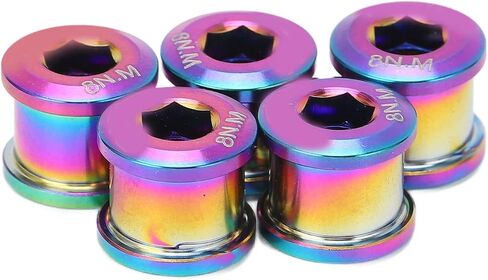 Alomejor Chainring Screws Bolt,5Pcs 6.5mm Alloy Chainring Bolt Chainwheel Screws for Small Wheel Bike(Colorful) in Saudi Arabia