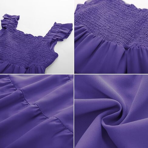 GRACE KARIN Girls Tie Back Dress Ruffle Sleeve Tiered Spring Summer Maxi Dresses Size 5-12 in Kuwait