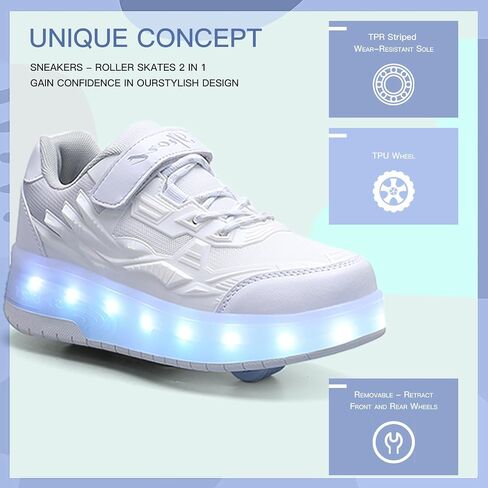 Pairobin Kids Roller Skates - Roller Skate Shoes - Sneakers 2-in-1 Roller Shoes Suitable for Outdoor Sports Start The Adventure and Freedom Journey and Enjoy The Fun of Childhood in Saudi Arabia