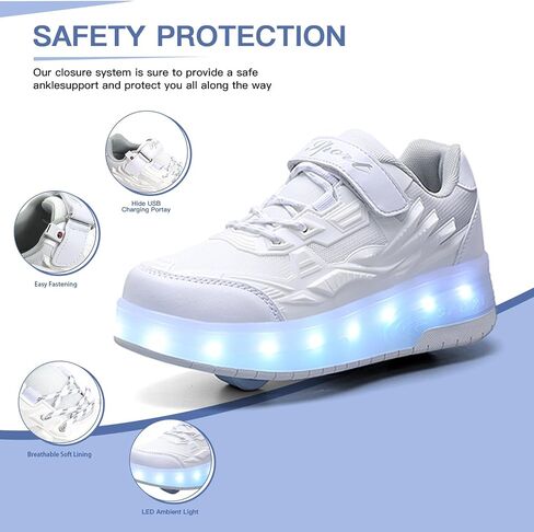 Pairobin Kids Roller Skates - Roller Skate Shoes - Sneakers 2-in-1 Roller Shoes Suitable for Outdoor Sports Start The Adventure and Freedom Journey and Enjoy The Fun of Childhood in Saudi Arabia