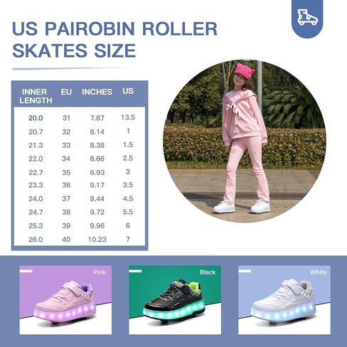 Pairobin Kids Roller Skates - Roller Skate Shoes - Sneakers 2-in-1 Roller Shoes Suitable for Outdoor Sports Start The Adventure and Freedom Journey and Enjoy The Fun of Childhood in Saudi Arabia