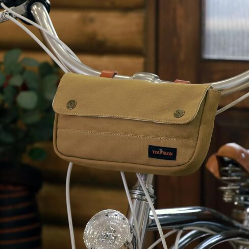 TOURBON Vintage Canvas Bike Panniers Bicycle Handlebar Bag in Saudi Arabia