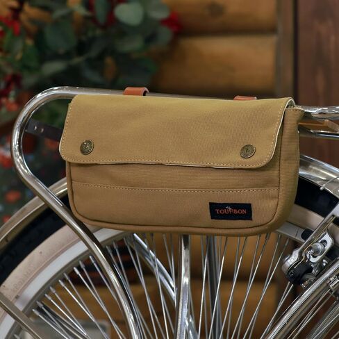 TOURBON Vintage Canvas Bike Panniers Bicycle Handlebar Bag in Saudi Arabia