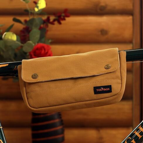 TOURBON Vintage Canvas Bike Panniers Bicycle Handlebar Bag in Saudi Arabia