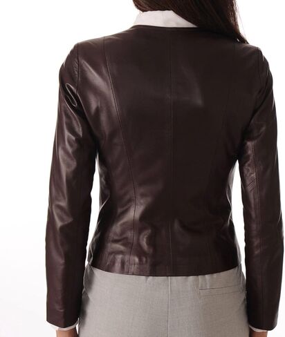 Women's Leather Bomber Biker Jacket Black in Saudi Arabia