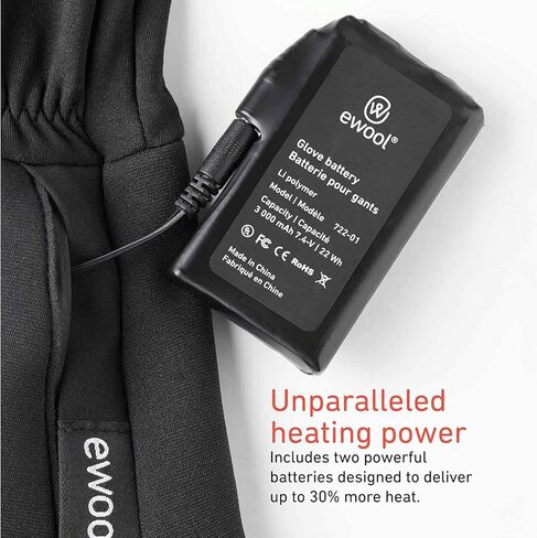 ewool Unisex Heated Glove Liners, Made for Extreme Cold, Touchscreen Compatible, for Winter Sports, Ski, Rechargeable Battery in Saudi Arabia