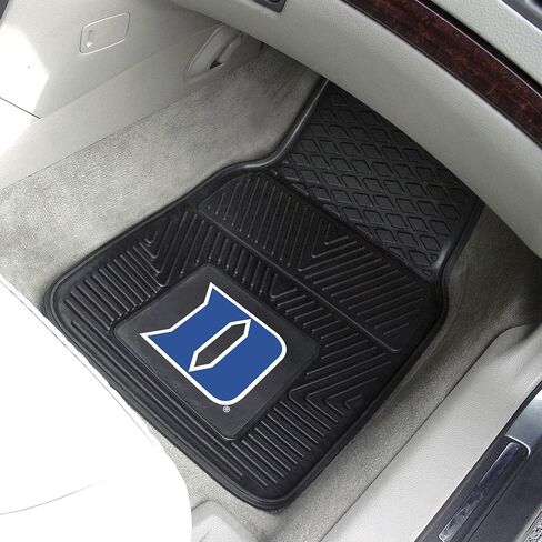 FANMATS 12097 Duke Blue Devils 2-Piece Heavy Duty Vinyl Car Mat Set, Front Row Floor Mats, All Weather Protection, Universal Fit, Deep Resevoir Design in Saudi Arabia