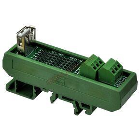 Electronics-Salon Slim DIN Rail Mount USB Type A Female Vertical Jack Breakout Board Interface Module.