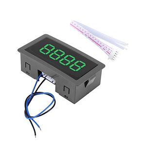 Auto Digital Counter DC LED Digital Display 4 Digit 0-9999 Up/Down Plus/Minus Panel Counter Meter with Cable(Green)