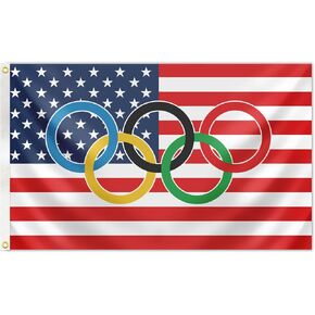 OlympicDecoration Flag 3x5Ft USA Rcing Flag with 2 Brass Grommets for International Sport Gamers Fans Outdoor Hanging Indoor Living Room Home Decor in Saudi Arabia