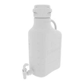 Foxx Life Sciences 1198H89EA EZgrip Autoclavable Polypropylene Space Saving Carboy with Leakproof Spigot, 83B VersaCap, 5L Capacity