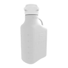 Foxx Life Sciences EZgrip 5L (1 Gal) Autoclavable Polypropylene (PP) Space Saving Carboy with 83mm (83B) VersaCap and 6.9L Max Capacity, Large Pinched Handles (1198H88EA)