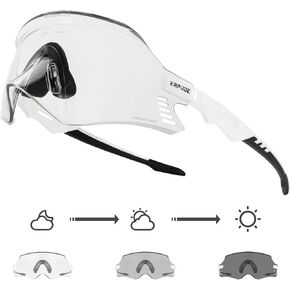 KAPVOE Photochromic Cycling Glasses Men Mountain Bike Sunglasses Women MTB Riding Glasses Motorcycle Goggles Clear Glasses