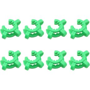 8PCS Laboratory Plastic Tube Clamp 19mm Green Ground Glass Joint Frosted Joint Standard Conical Interface Clamp Suitable for Any Scientific or Home Laboratory