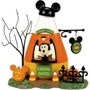 Department 56 Disney Village Halloween Minnie Mouse Candy Corn Kissing Booth Lit Building, 5.24 Inch, Multicolor