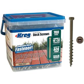 Kreg SDK-C2W-700 Protec Kote Deck Screws 2-Inch, 8 Coarse Thread, Compact Head (700 Count)