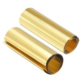 uxcell Brass Sheet Roll, Metal Foil Plate 1000mm x 100mm x 0.01mm 2pcs