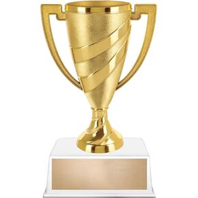 Custom Gold Cup Trophy, 8.4" Gold Cup Recognition Trophy Award On Contemporary Base Prime