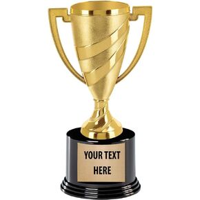 Large Cup Trophies, 9" Gold Cup Real Trophy Award with Custom Engraving Prime