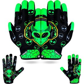 Football Gloves Alien Pro Ball Feel Sensation Youth Football Gloves Tacky Football Gloves Men | Football Gloves for Kids 8-12 Top Notch Receiver Gloves Adult/Football Gloves Youth Sizes