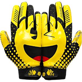 Smiley Youth Football Gloves - Tacky Grip Youth Football Gloves