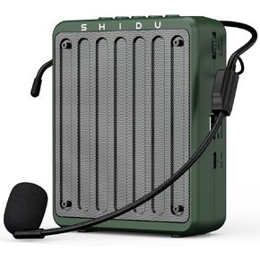 SHIDU Voice Amplifier, Voice Amplifier for Teachers, Portable Voice Amplifier with Headset Microphone, Personal Mini Voice Amplifier for Teachers Tour Guides Classroom Speaking Meetings Yoga (Green)