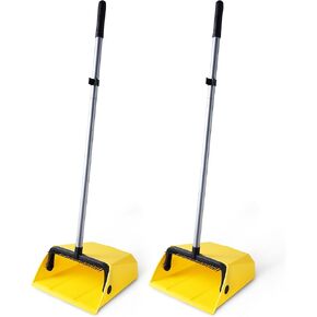 Yocada Commercial Dustpan with Comb Outdoor Indoor Perfect for Courtyard Garage Lobby Mall Market Floor Home Kitchen Room Office Pet Hair Rubbish 2PCS
