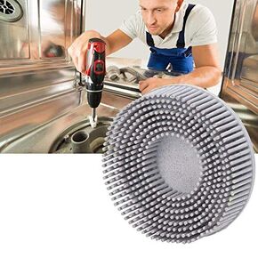 3Inch Bristle Disc Emery Rubber Abrasive Brush Deburring Polishing Grinding Wheel(White 120#)