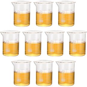 PATIKIL 50ml Low Form Glass Beaker, 24Pcs 3.3 Borosilicate Glass Beakers Graduated Measuring Cup with Spout for Lab Experiment, Cooking and Baking, Clear