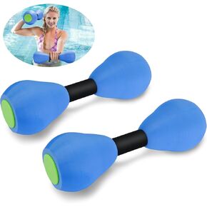 Aquatic Dumbells,1 Pair Foam Water Weights Aerobic Exercise Fitness Equipment Dumbbells, Pool Resistance Swimming Training for Adults/Kids/Men/Women Weight Loss, Beginner Swimming Training