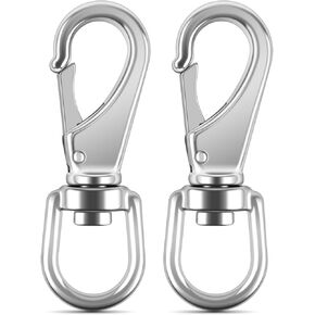 PACETAP Flag Clips for Flagpole Stainless Steel 3.5 Inch Swivel Eye Snap Hooks-Heavy Duty Flag Pole Hardware- Marine Grade Large Bolt Snap for Diving, Boat Rope, Dog Leash, Swings