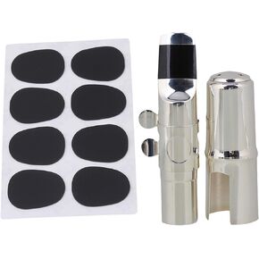 قطعة الفم بستيناي سوبرانو ساكسفون 7 # فضية مطلية بالنيكل 8 قطع وسادات أسنان سوداء 0.5 ملم بيضاوية in Kuwait