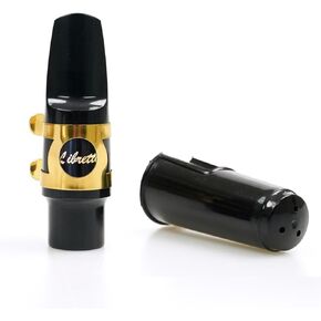 Libretto Alto Saxophone Mouthpiece Kit, Giftable Standard Mouthpiece Set: ABS Mouthpiece, Plastic Cap, Gold Lacquered Ligature. Finely Designed for Beginner and Student