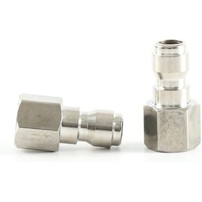 2Sets 1/8 Inch BSPP Female Quick-Disconnect Plug Kits with Seals, Air Tool Fitting Connector for Paintball，Hose Fittings,Quick Disconnect Air Fittings