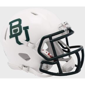 Baylor White Metallic Revolution Speed Mini Football Helmet