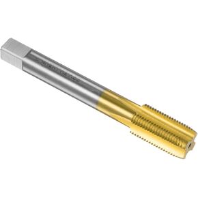 uxcell Metric Machine Thread Milling Tap M18 x 1.5 H2 Titanium Coated (Ti-coated) High Speed Steel 4 Straight Flutes Screw Thread Tapping Threading Machinist Repair DIY Tool