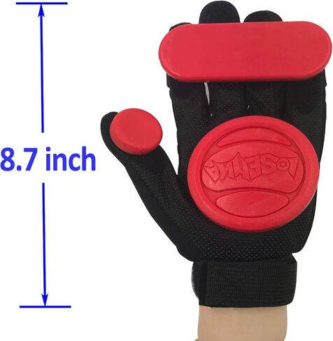 Longboard Slide Gloves Downhill Standard Skate Gloves with 2 Slider Puck Set(Red) in Kuwait
