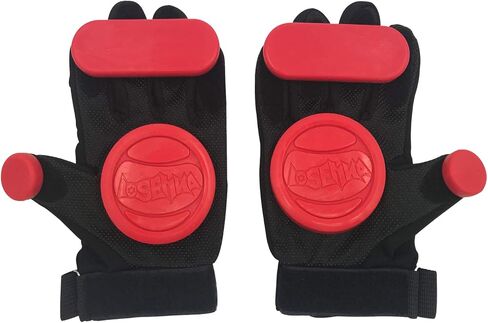 Longboard Slide Gloves Downhill Standard Skate Gloves with 2 Slider Puck Set(Red) in Kuwait