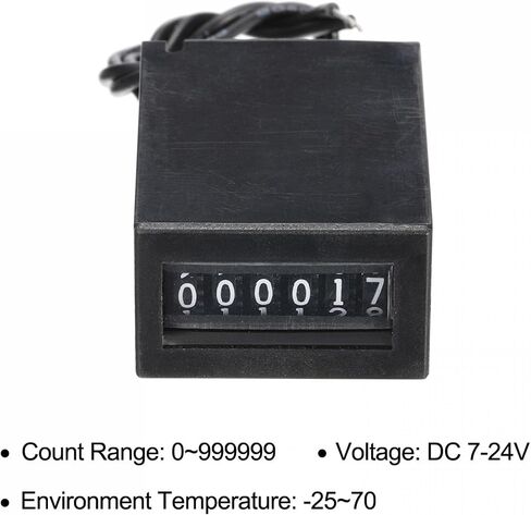 uxcell Electromagnetic Counter 6 Digit 0-999999 Counting Range Electronic Pulse Counter Digital Counter Totalizer Electromagnetic Pulse Counter DC7-24V in Saudi Arabia
