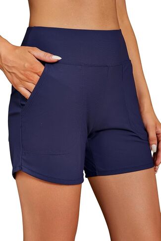 SHEKINI Women's Swim Shorts 5" Quick Dry Board Shorts High Waisted Swimsuits Trunks with Pockets in Saudi Arabia