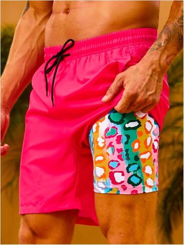 Floerns Men's Swim Trunks with Compression Quick Dry Shorts Swim Board Shorts in Kuwait