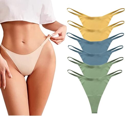 Jeserom 6 Pack G-String Thongs for Women Low Rise Seamless No Show Thong T Back Underwear in Saudi Arabia