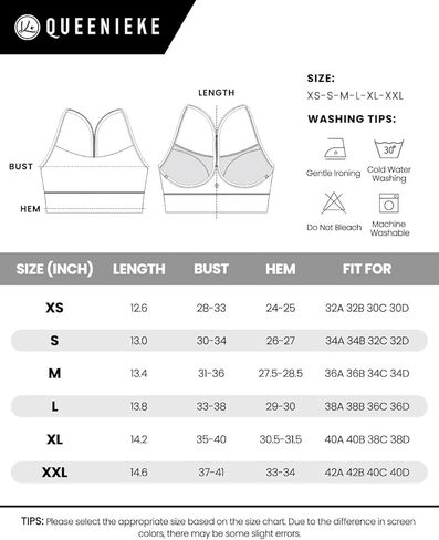 QUEENIEKE حمالات صدر رياضية للنساء على شكل حرف Y مبطنة وقابلة للتنفس وحزام عريض ودعم متوسط ​​لليوجا in Kuwait