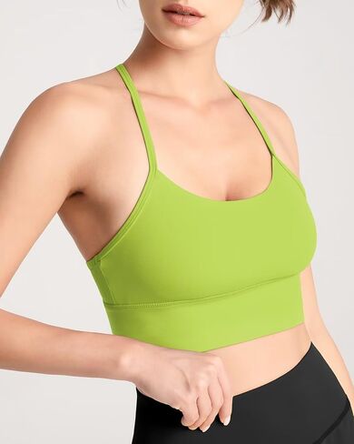 QUEENIEKE حمالات صدر رياضية للنساء على شكل حرف Y مبطنة وقابلة للتنفس وحزام عريض ودعم متوسط ​​لليوجا in Kuwait