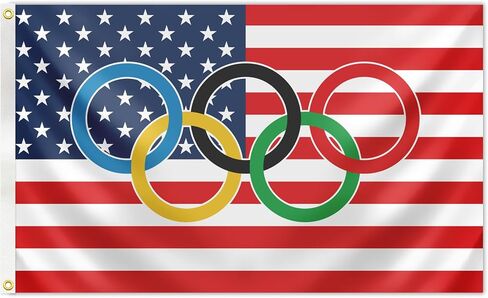 OlympicDecoration Flag 3x5Ft USA Rcing Flag with 2 Brass Grommets for International Sport Gamers Fans Outdoor Hanging Indoor Living Room Home Decor in Saudi Arabia
