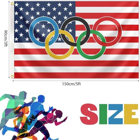 OlympicDecoration Flag 3x5Ft USA Rcing Flag with 2 Brass Grommets for International Sport Gamers Fans Outdoor Hanging Indoor Living Room Home Decor in Saudi Arabia