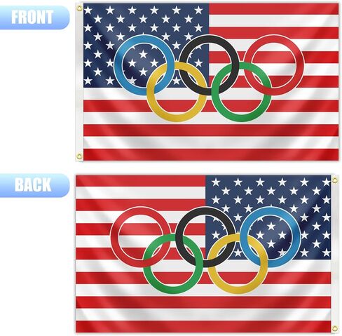 OlympicDecoration Flag 3x5Ft USA Rcing Flag with 2 Brass Grommets for International Sport Gamers Fans Outdoor Hanging Indoor Living Room Home Decor in Saudi Arabia