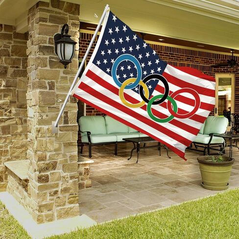 OlympicDecoration Flag 3x5Ft USA Rcing Flag with 2 Brass Grommets for International Sport Gamers Fans Outdoor Hanging Indoor Living Room Home Decor in Saudi Arabia