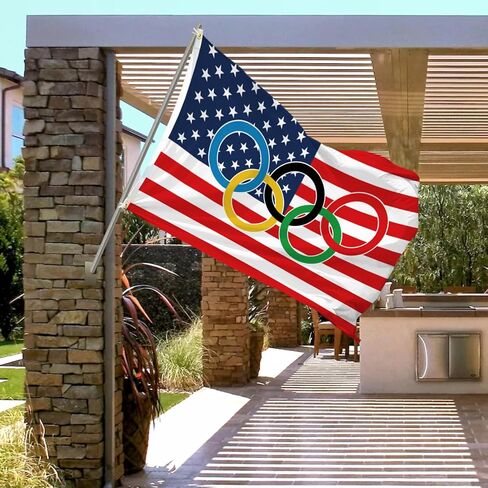 OlympicDecoration Flag 3x5Ft USA Rcing Flag with 2 Brass Grommets for International Sport Gamers Fans Outdoor Hanging Indoor Living Room Home Decor in Saudi Arabia